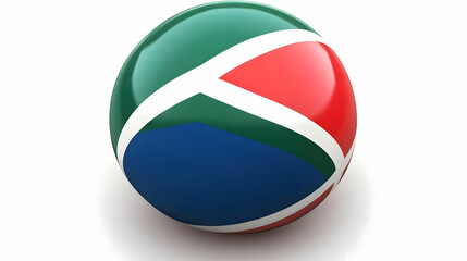 3D Render of a Glossy Sphere Displaying a Flag-like Pattern in Red, Green, Blue, and White Colors
