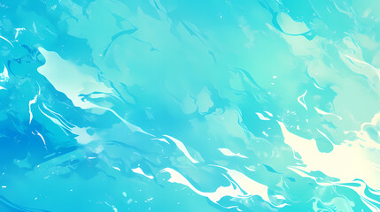 Abstract blue and turquoise waves blending seamlessly, evoking tranquility and fluidity in nature