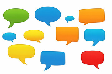 Colorful Speech Bubbles Illustration: A Collection of Various Shapes and Sizes for Communication Design