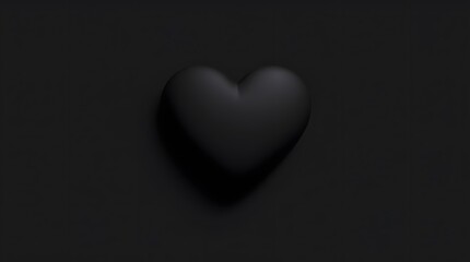 Elegant Black Heart Symbol on Dark Background for Graphic Designs