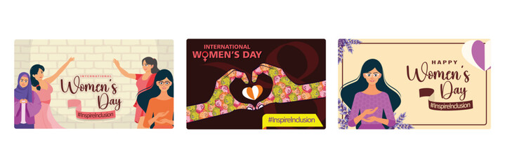 International Women's Day poster with the theme of inclusivity, solidarity and empowerment.
