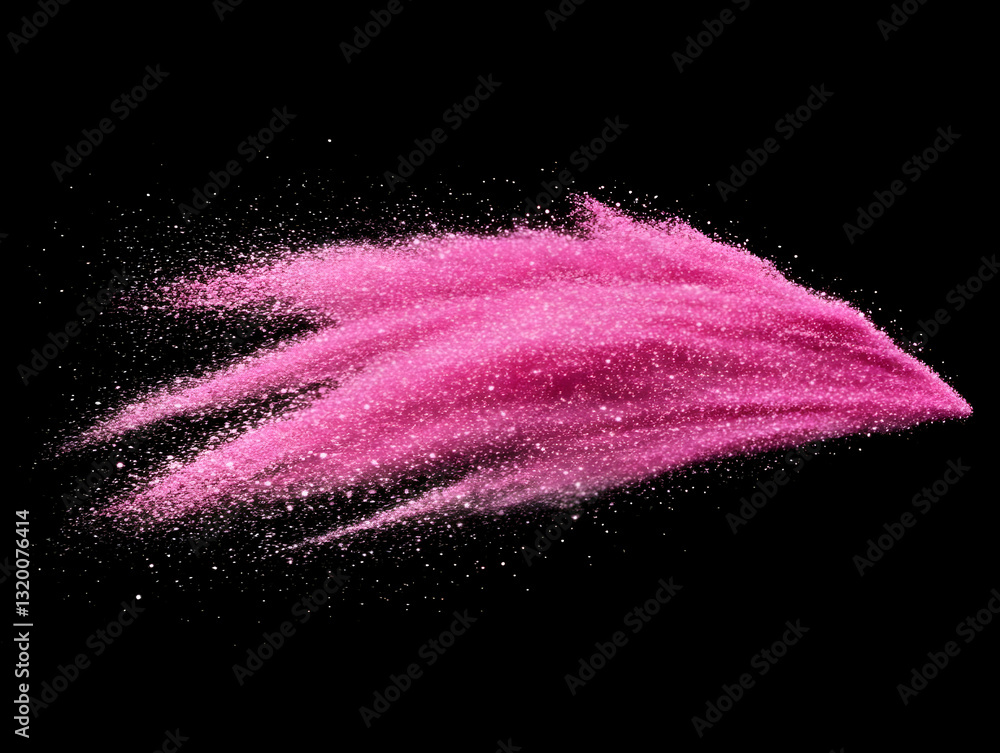 Aufkleber abstract pink glitter explodes across black background, creating a dynamic and vibrant design elemen