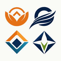 Set of company logo design ideas vector in white background