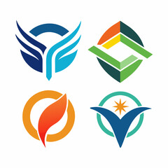 Set of company logo design ideas vector in white background 