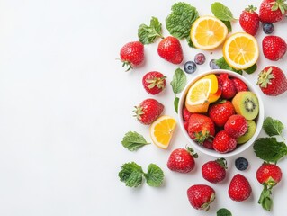 Fruits on a white background
