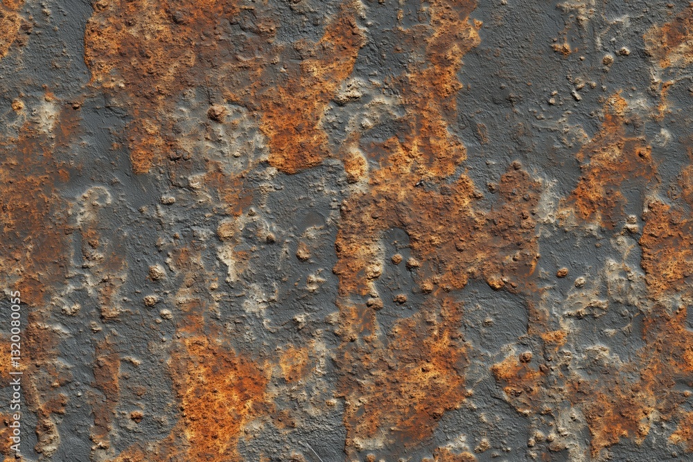 Poster seamless ferrous metal textured surface featuring rust and corrosion patterns. the surface displays 