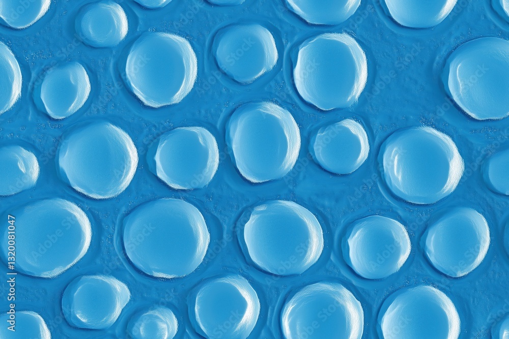 Poster seamless glass blue droplets on a smooth surface, creating a textured pattern. the droplets vary in 