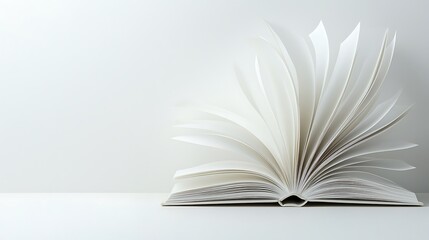 Open Book White Pages Clean Background Education Knowledge