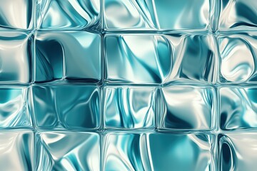 Seamless glass textured surface resembling glass or water, featuring smooth, wavy patterns in shades of blue and silver. The reflective quality creates a dynamic visual effect.