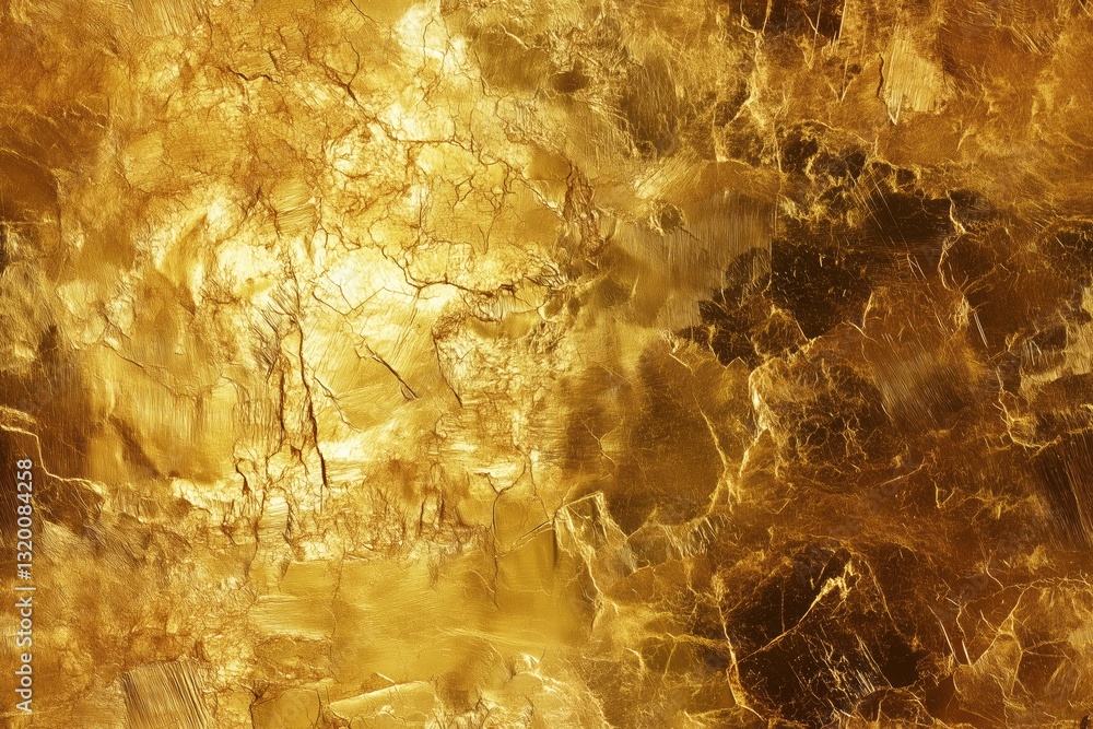 Poster seamless textured background featuring rich, shimmering gold tones with intricate patterns and crack