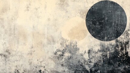 Two Circular Shapes Over a Grungy and Textured Background