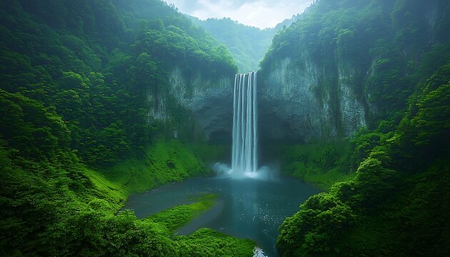 Lush Valley Waterfall for Japan.