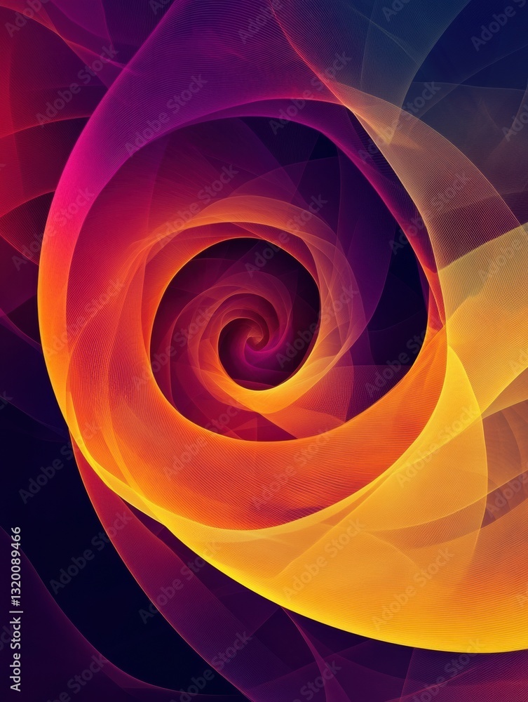 Aufkleber geometric spiral in abstract style showcasing smooth gradient and clean lines for infinite progress 