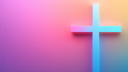 Obraz premium vibrant cross design with gradient background, symbolizing faith and spirituality
