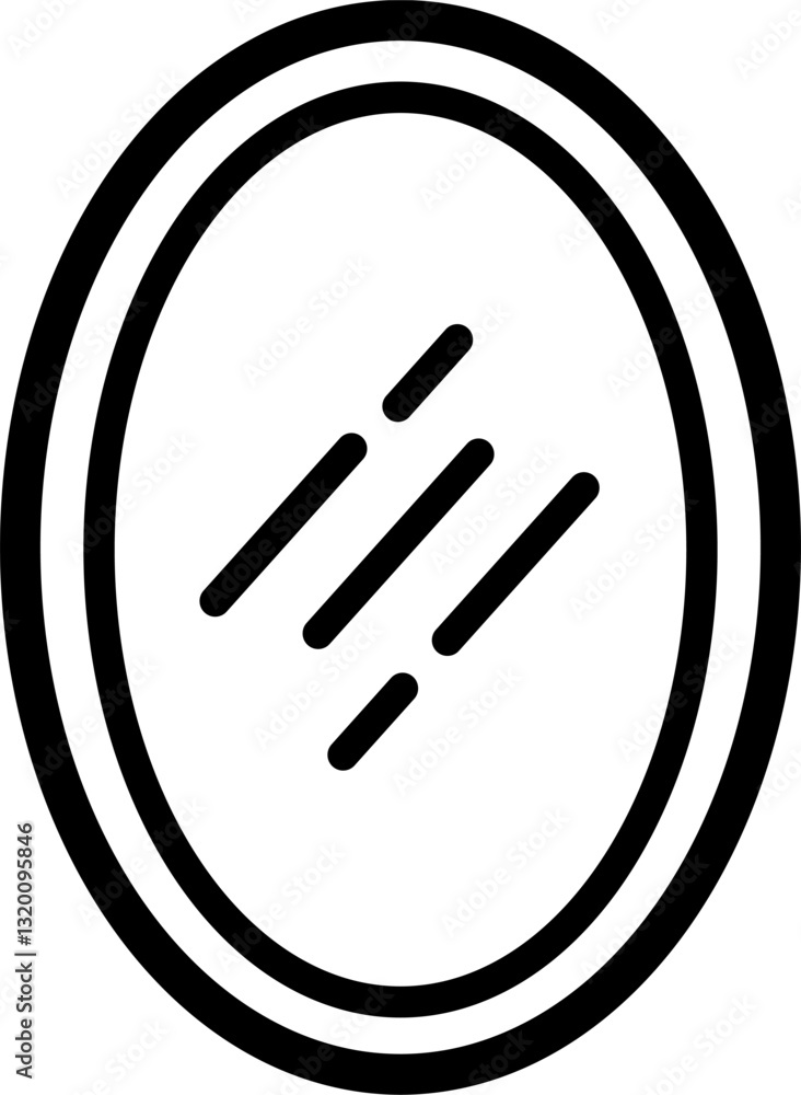 Poster round mirror icon. wall mirror vector icon. replaceable vector design.