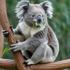 Fototapeta premium Koala Bear Posing on a Tree for the Perfect Wildlife Shot