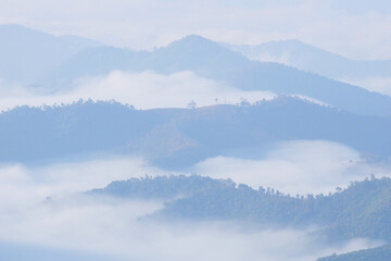 misty mountain hills landscape