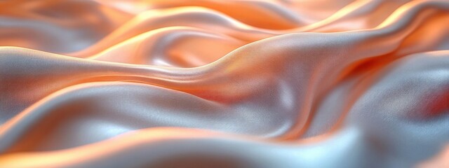 Fototapeta premium Elegant Flowing Silk Fabric in Soft Peach Tones Minimalistic Design Element