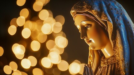 Our Lady of Aparecida: A Serene Statue, Graceful Pose, Religious Icon, Brazilian Catholic Faith, Spiritual Symbol, Divine Mother, Blessed Virgin Mary,