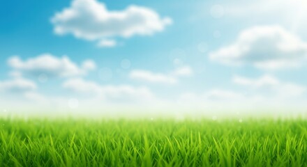 Fototapeta premium Vast Green Field Sky