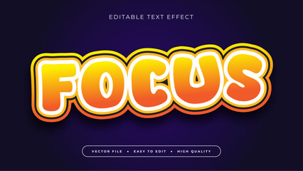 Focus cartoon text effect editable soft and clean text style
