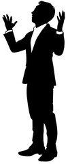 Fototapeta premium Silhouette of a Businessman Standing with Open Arms