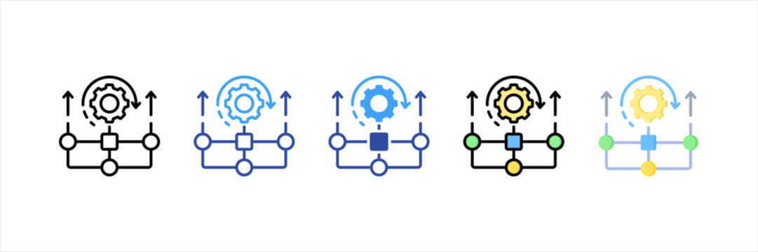 Parallel Processing Multi Style Icon Set