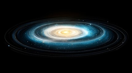 Fototapeta premium A mesmerizing spiral galaxy with a luminous core and radiant blue bands of stars.