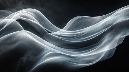 Obraz premium Flowing abstract shapes illuminated in soft light against a dark background
