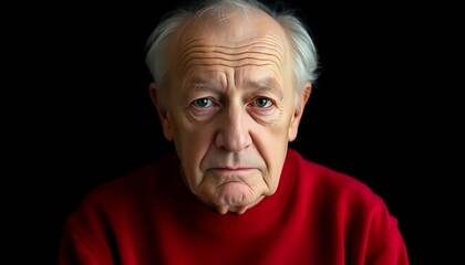 Obraz premium Sad Elderly Men Lazy Eyes Exhausting Feeling