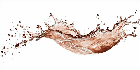 Dynamic Cola Splash. Background and Splash of Drink. Beautiful Design of Beverage Splashing. Cocktail Splash with Beautiful Design. Reflected Cola against White Background.
