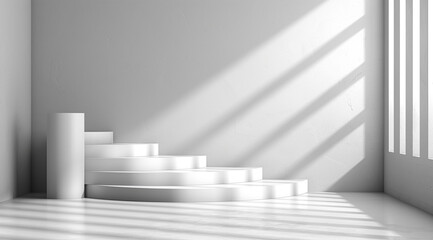 Obraz premium empty white room with stairs