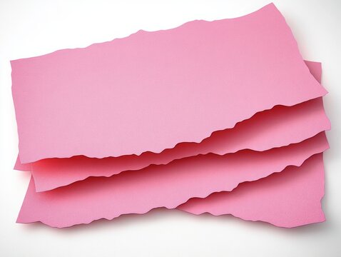 Pink Paper Envelopes on White Background Minimalist Design