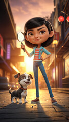 Animated Movie Poster Asian Detective