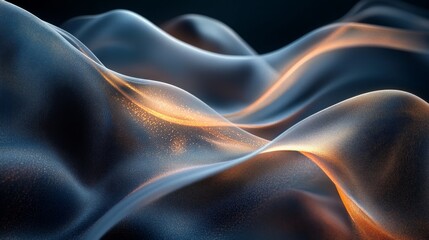 Obraz premium Abstract flowing forms with glowing highlights and subtle textures