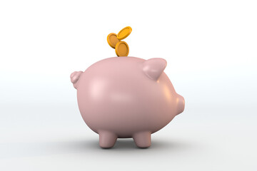 Pig bank a saving concept