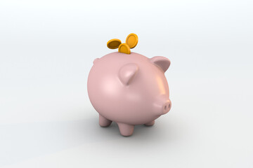Piggy bank a save money financial concept