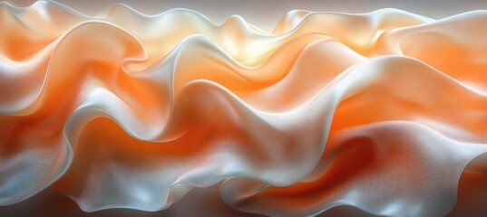 Obraz premium Soft Silky Fabric Background Close-Up in Peach and Cream Tones with Warm Light