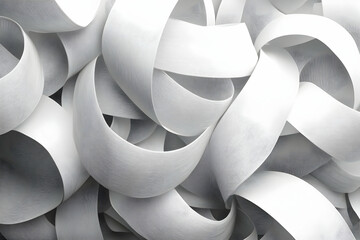 Abstract White And Grey Paper Rolls