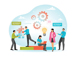 Employee Engagement with Work Motivation, Work Loyalty and Collaboration Concept.