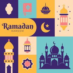 Ramadan Islamic background wallpaper greeting card poster modern iilustration template