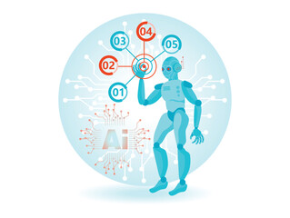 Robot Hand Voice Chat with Social Icons and Binary Earth.