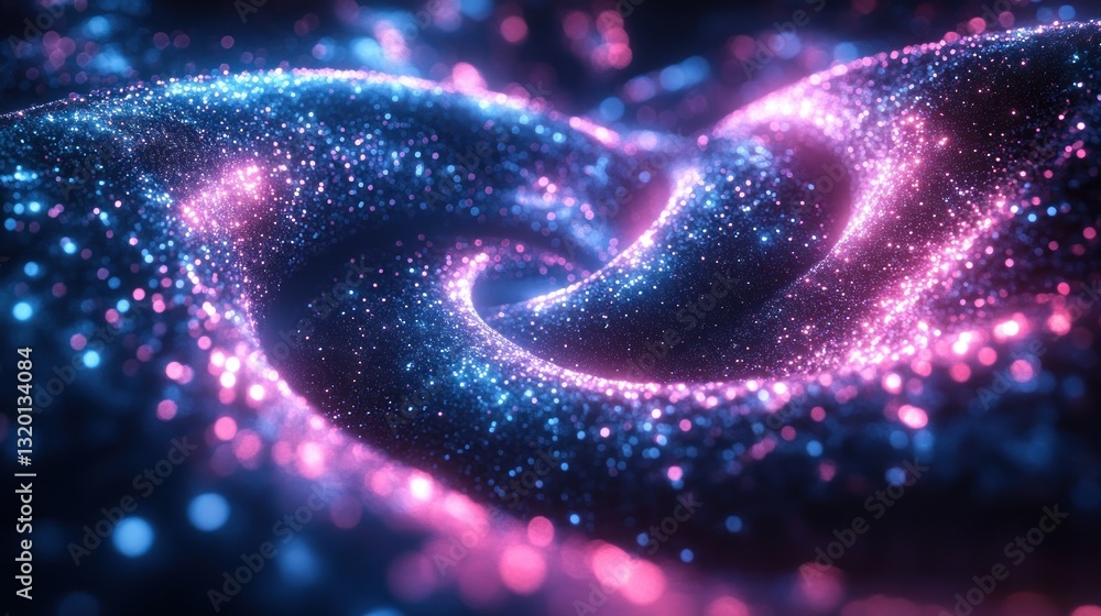 Poster futuristic neon vortex glowing cyberpunk tunnel dynamic data transfer space
