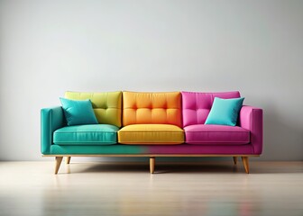 Fototapeta premium Modern sofa design, clean lines, ideal for marketing.