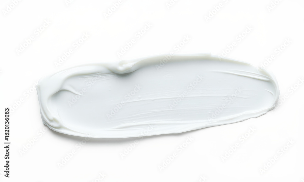 Poster creamy white smudge on clean surface, ideal for backgrounds or textures. this versatile image can en