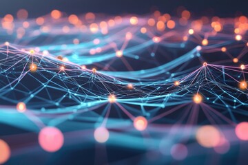 3D Concept of Digital Networks and Data for the Conference