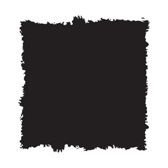 Obraz premium Abstract Black Ink Stain Rough Rustic Square Paper Background with Copy Space