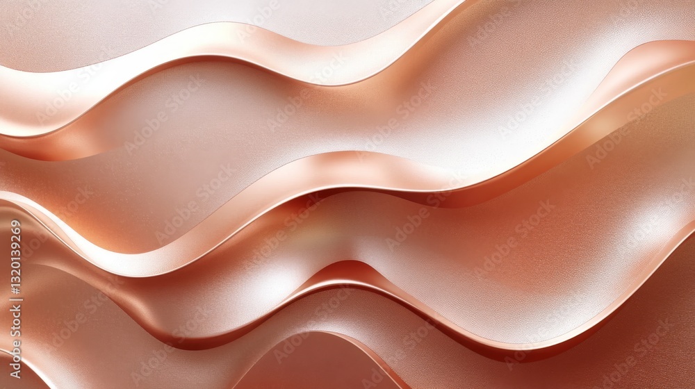 Poster smooth flowing metallic waves create a decorative and elegant background