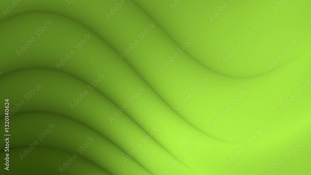 Poster soft green waves of silk texture create a flowing abstract backdrop animation