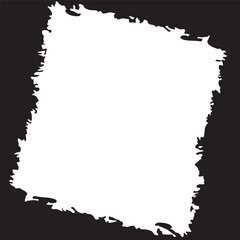 Abstract Black Ink Stain Watercolor Rough Rustic Square Frame Background with Clear Copy Space